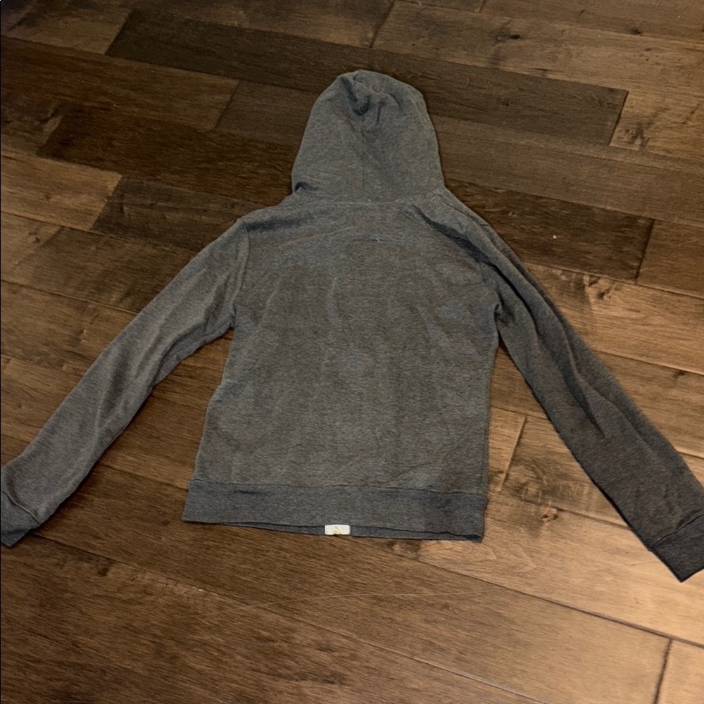 Ardene Pink and Gray zippered Hoodie, size small, White accents - Picture 5 of 8